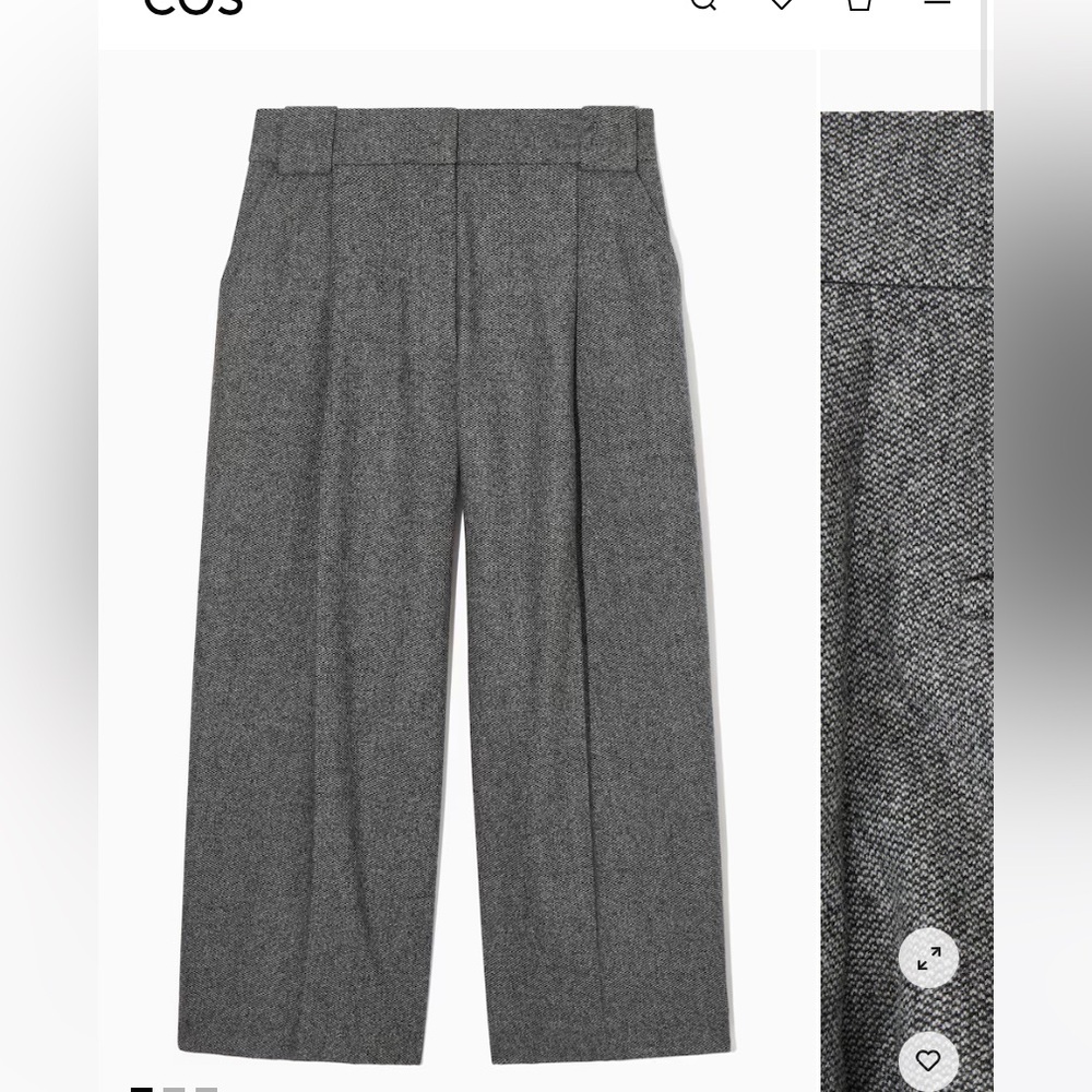 COS REGULAR WOOL-FLANNEL WIDE-LEG CULOTTES